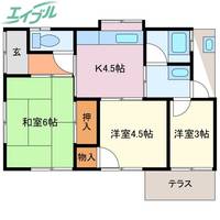 三重県伊勢市小俣町宮前(一戸建)の賃貸物件の間取り