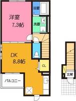 大阪府高槻市富田町6(アパート)の賃貸物件の間取り