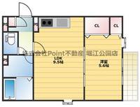大阪府大阪市此花区西九条2(アパート)の賃貸物件の間取り