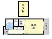 大阪府高槻市土橋町(アパート)の賃貸物件の間取り