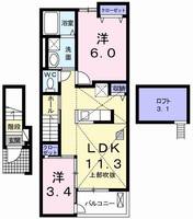 東京都青梅市藤橋3(アパート)の賃貸物件の間取り