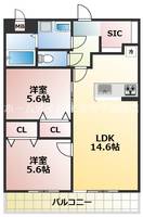 熊本県熊本市北区楡木1(マンション)の賃貸物件の間取り