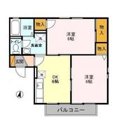 埼玉県富士見市ふじみ野西4(アパート)の賃貸物件の間取り