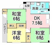 福岡県北九州市八幡西区里中1(マンション)の賃貸物件の間取り