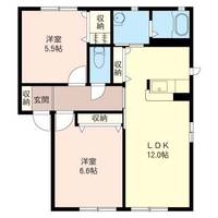 栃木県佐野市富岡町(アパート)の賃貸物件の間取り