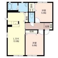 栃木県佐野市富岡町(アパート)の賃貸物件の間取り