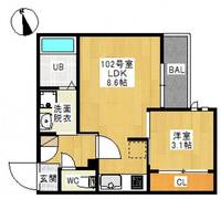 岡山県岡山市南区新保(アパート)の賃貸物件の間取り