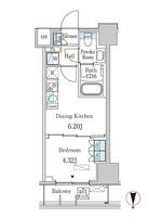 東京都大田区西蒲田7(マンション)の賃貸物件の間取り
