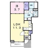 埼玉県加須市旗井1(アパート)の賃貸物件の間取り