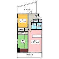 岡山県岡山市北区大学町(マンション)の賃貸物件の間取り