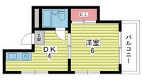 大阪府豊中市本町2(マンション)の賃貸物件の間取り