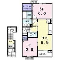 新潟県長岡市大島本町5(アパート)の賃貸物件の間取り