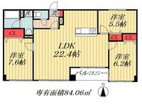 千葉県船橋市本中山6(マンション)の賃貸物件の間取り