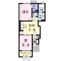 秋田県大仙市飯田字家ノ前(アパート)の賃貸物件の間取り