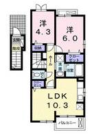 愛知県清須市一場(アパート)の賃貸物件の間取り