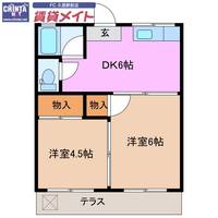 コーポジョイフルトロワBの間取り