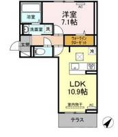 福岡県糟屋郡粕屋町大字仲原(アパート)の賃貸物件の間取り
