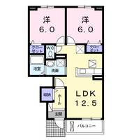 福岡県久留米市藤光町(アパート)の賃貸物件の間取り