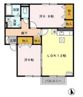 山形県山形市高堂1(アパート)の賃貸物件の間取り