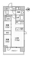 シーズンフラッツ蔵前の間取り