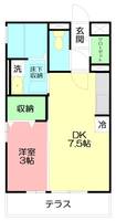 神奈川県秦野市本町1(アパート)の賃貸物件の間取り
