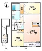 島根県松江市東津田町(アパート)の賃貸物件の間取り