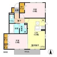 埼玉県東松山市大字宮鼻(アパート)の賃貸物件の間取り
