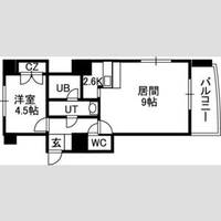 北海道札幌市中央区南九条西5(マンション)の賃貸物件の間取り
