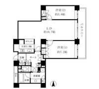 東京都中央区佃1(マンション)の賃貸物件の間取り