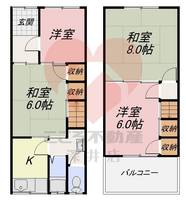 大阪府大阪市東住吉区住道矢田1(一戸建)の賃貸物件の間取り