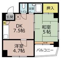 神奈川県秦野市下大槻(マンション)の賃貸物件の間取り