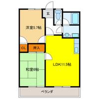 岐阜県羽島郡笠松町円城寺の賃貸マンションの間取り