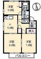 広島県福山市駅家町大字近田(アパート)の賃貸物件の間取り