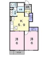 岡山県岡山市東区金岡東町2(アパート)の賃貸物件の間取り
