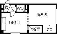 北海道札幌市豊平区平岸五条11(マンション)の賃貸物件の間取り