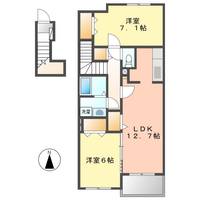 愛知県北名古屋市弥勒寺西3(アパート)の賃貸物件の間取り