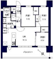 千葉県千葉市中央区問屋町(マンション)の賃貸物件の間取り