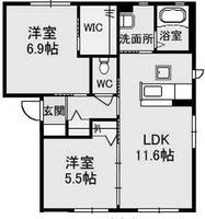 クレセオ森 B棟の間取り