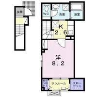 福島県福島市野田町字上谷地(アパート)の賃貸物件の間取り