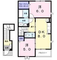 秋田県大仙市大曲日の出町1(アパート)の賃貸物件の間取り