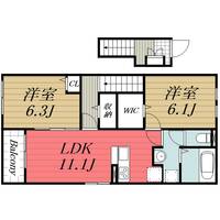 千葉県富里市七栄(アパート)の賃貸物件の間取り