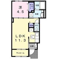 東京都八王子市楢原町(アパート)の賃貸物件の間取り