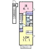 兵庫県明石市二見町西二見(アパート)の賃貸物件の間取り