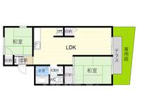 奈良県生駒市谷田町(アパート)の賃貸物件の間取り