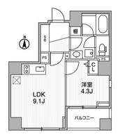 東京都中野区弥生町1(マンション)の賃貸物件の間取り