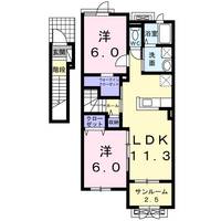 富山県富山市太田南町(アパート)の賃貸物件の間取り