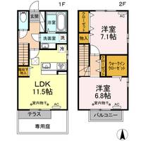 高知県高知市一宮中町1(アパート)の賃貸物件の間取り