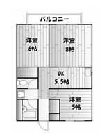 神奈川県横浜市鶴見区東寺尾中台(マンション)の賃貸物件の間取り