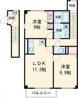 茨城県かすみがうら市稲吉南2(アパート)の賃貸物件の間取り