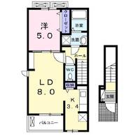 広島県広島市東区戸坂千足1(アパート)の賃貸物件の間取り
